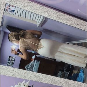 Elizabeth K/ GLS Collective Dress, Small (2-4), Cream and Gold.